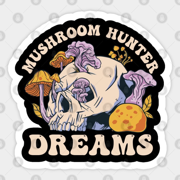 Mushroom Hunter Dreams Sticker by Emmi Fox Designs